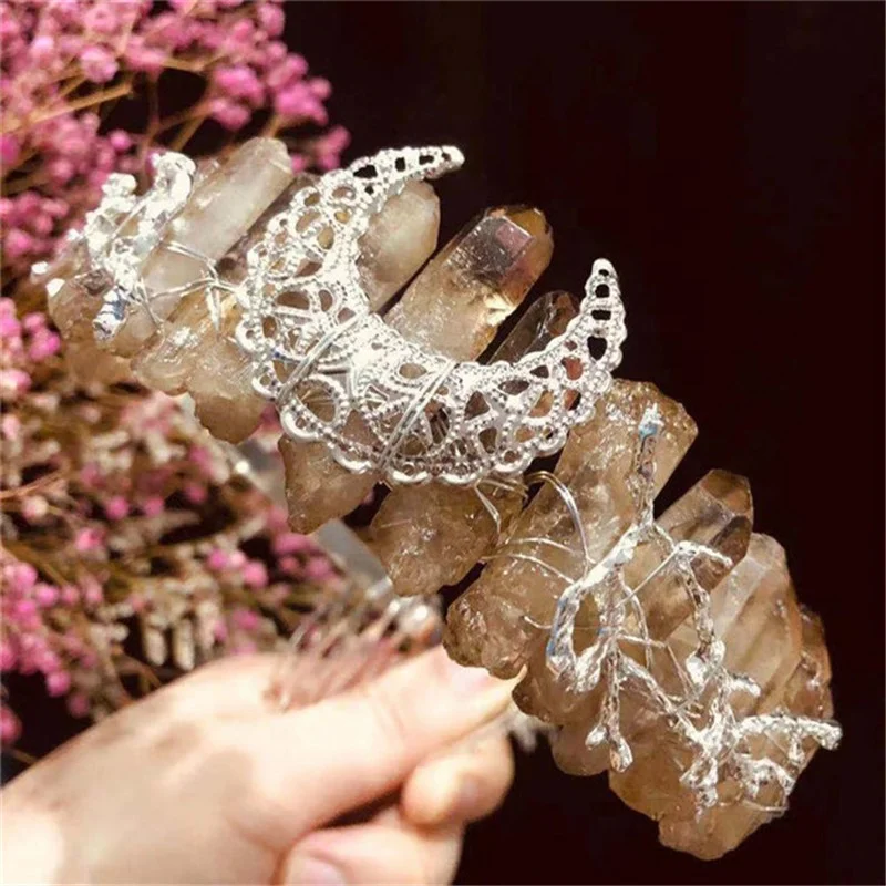 Natural Moon Crystals Crown Raw Crystal Quartz Tiara Polished Clear Mermaid Crown Headband
Natural Moon Crystals Crown Raw Crystal Quartz Tiara Polished Clear Mermaid Crown Headband