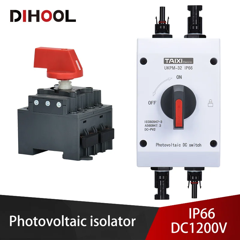 Photovoltaic DC Isolator Switch IP66 Waterproof PV Switch Outdoor PV isolator for 1000V/1200V Solar System Isolation
Photovoltaic DC Isolator Switch IP66 Waterproof PV Switch Outdoor PV isolator for 1000V/1200V Solar System Isolation