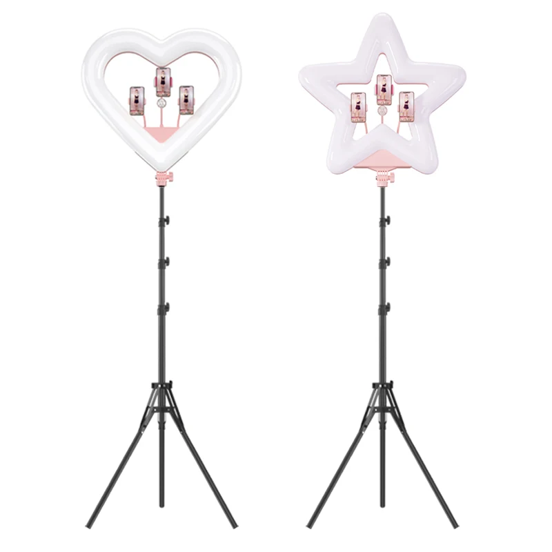 Heart shape 20inch 45W led Ring Light With tripod Stand Photography Video 3000-5500K big ring light with LCD Screen
Heart shape 20inch 45W led Ring Light With tripod Stand Photography Video 3000-5500K big ring light with LCD Screen