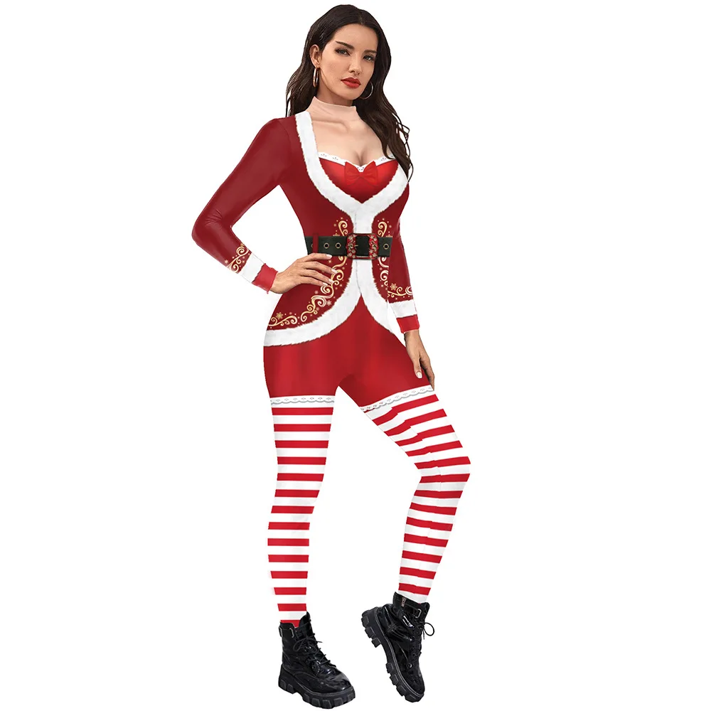 Female Adult's Costume for Christmas Digital Printed Long Sleeves Slim Fit Jumpsuit for Theme Party
Female Adult's Costume for Christmas Digital Printed Long Sleeves Slim Fit Jumpsuit for Theme Party