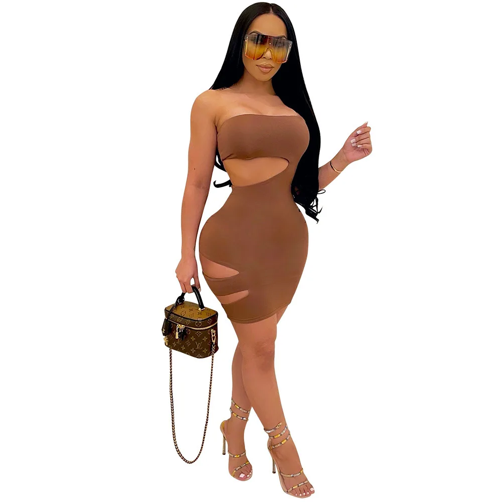 Women's summer solid color nightclub sexy wrap chest burn flower hole dress women 2021 new
Women's summer solid color nightclub sexy wrap chest burn flower hole dress women 2021 new