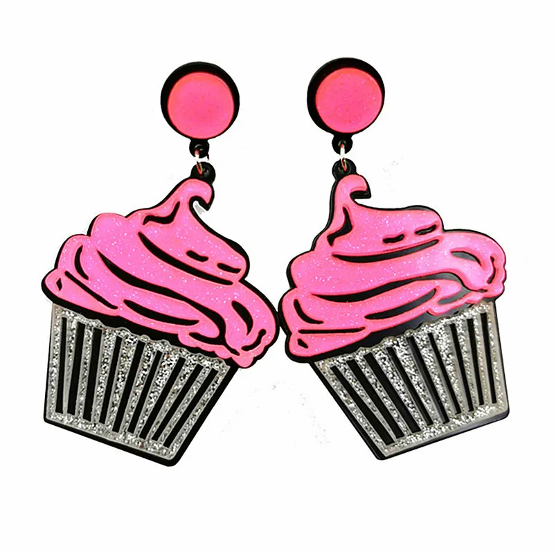 New Punk Funny Pink Glitter Ice Cream Dangle Earrings For Women Girls Personality Acrylic Drop Earrings Brincos Fashion Jewelry
New Punk Funny Pink Glitter Ice Cream Dangle Earrings For Women Girls Personality Acrylic Drop Earrings Brincos Fashion Jewelry