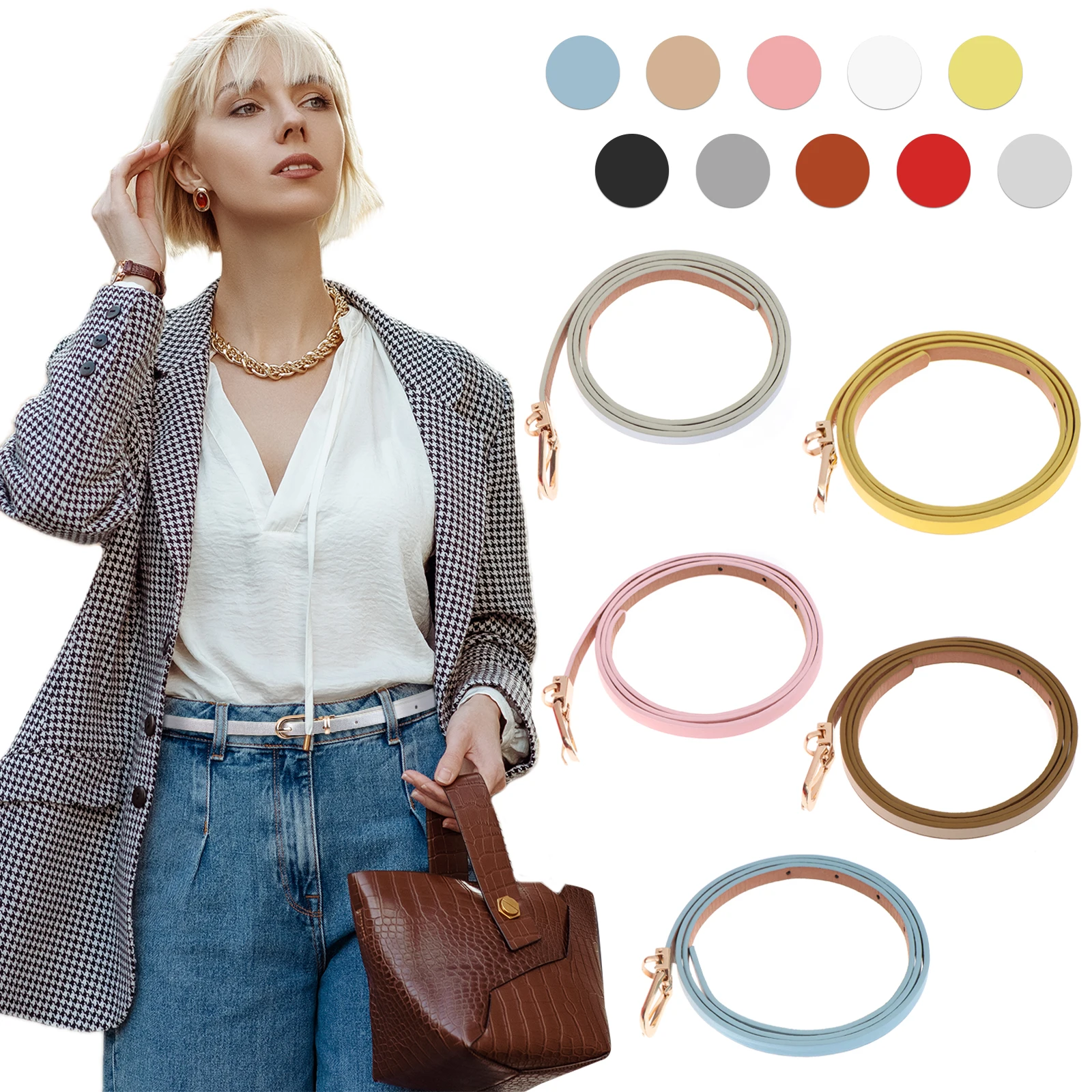10PCS Women Multi-color Faux Leather Belts Candy Color Thin Skinny Waistband Adjustable Belt Women Dress Strap Feminino Belt
10PCS Women Multi-color Faux Leather Belts Candy Color Thin Skinny Waistband Adjustable Belt Women Dress Strap Feminino Belt