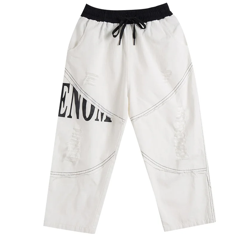 Denim Trousers Girl Street Style Pantalons 2021 Spring Summer Women Holes Casual White Jeans Ladies Drawstring Pants Female
Denim Trousers Girl Street Style Pantalons 2021 Spring Summer Women Holes Casual White Jeans Ladies Drawstring Pants Female