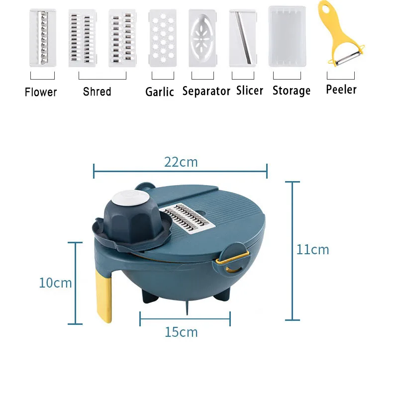 Vegetable Fruit Slicer with Drain Basket Multifunctional Rotate Veggie Fruit Cutter Peeler Food Chopper Kitchen Tool Accessories
Vegetable Fruit Slicer with Drain Basket Multifunctional Rotate Veggie Fruit Cutter Peeler Food Chopper Kitchen Tool Accessories