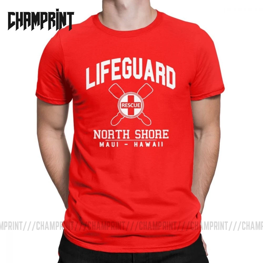 Мужские футболки Lifeguard North Shore MAUI гавайская Уникальная футболка из 100% хлопка