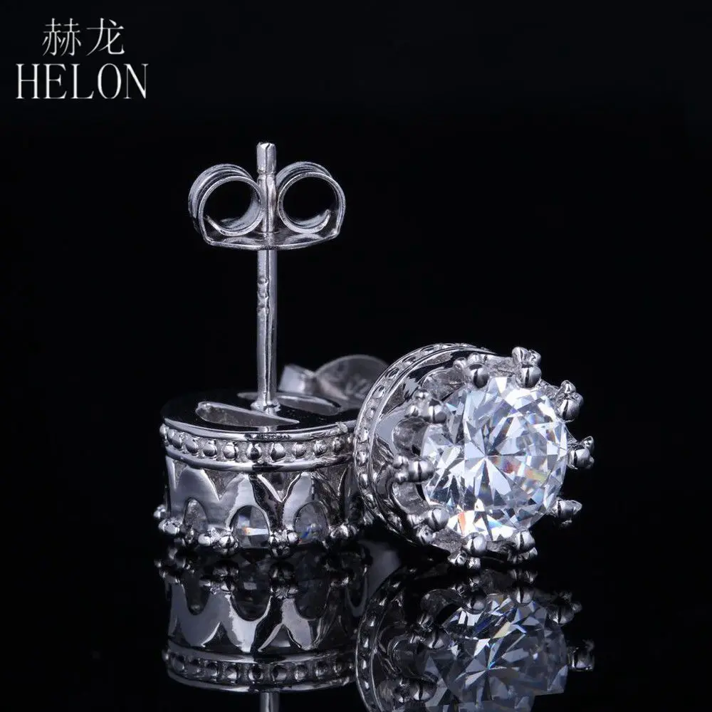 HELON Women Moissanite Stud Earrings Solid 10k White Gold 2ct Test Positive Lab Grown Moissanite Diamond Fine Jewelry Earrings
HELON Women Moissanite Stud Earrings Solid 10k White Gold 2ct Test Positive Lab Grown Moissanite Diamond Fine Jewelry Earrings