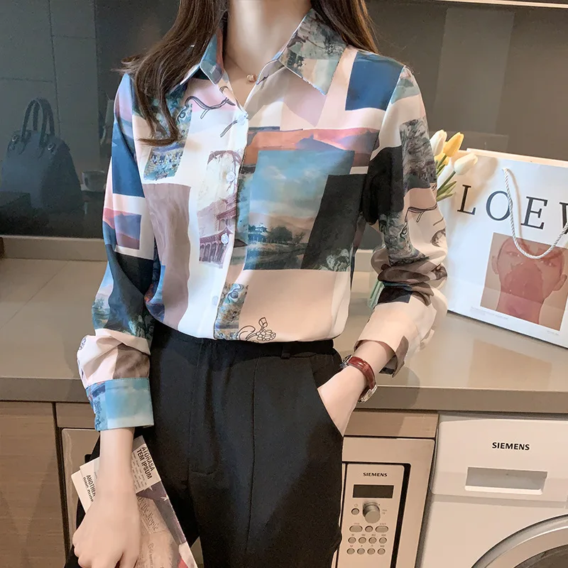 New Fashion Long Sleeve Shirt Retro Hong Kong Ink Painting Printed Blouse Style 2021 Spring Loose Chiffon Top Lady Clothes
New Fashion Long Sleeve Shirt Retro Hong Kong Ink Painting Printed Blouse Style 2021 Spring Loose Chiffon Top Lady Clothes