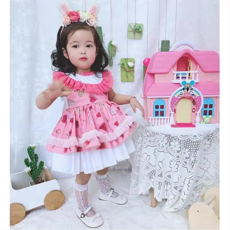 2PCS Summer Spanish Lolita princess dress baby girl clothes Sleeveless Mesh Print dress for girls birthday party vestidos Y3015
2PCS Summer Spanish Lolita princess dress baby girl clothes Sleeveless Mesh Print dress for girls birthday party vestidos Y3015