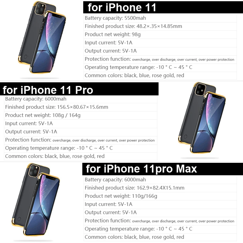 Battery charger Case for iPhone 11 Pro Max 5500/6000mah Ultra-thin Portable Powerbank Charging Battery Case For iPhone 11 11 Pro
Battery charger Case for iPhone 11 Pro Max 5500/6000mah Ultra-thin Portable Powerbank Charging Battery Case For iPhone 11 11 Pro