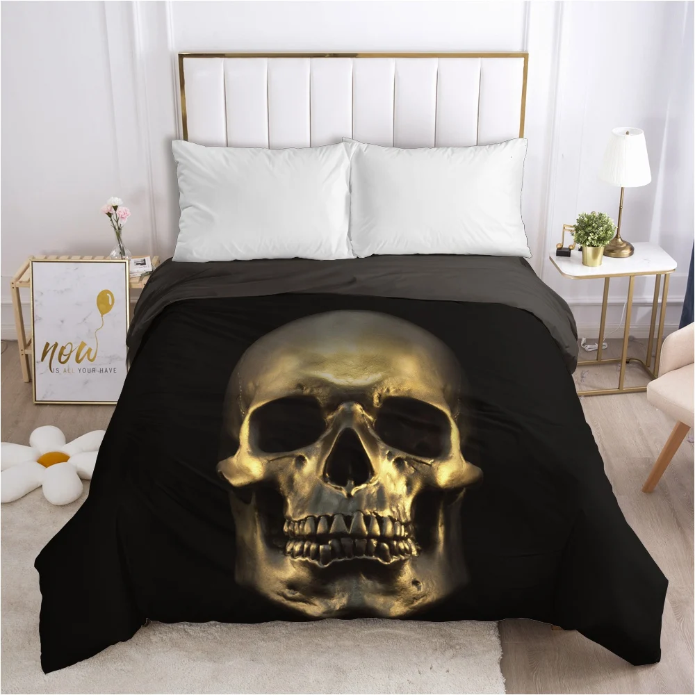 

Black Duvet cover Quilt/Blanket/Comfortable Case Double King Bedding 140x200 240x220 200x200 for Home Skeleton