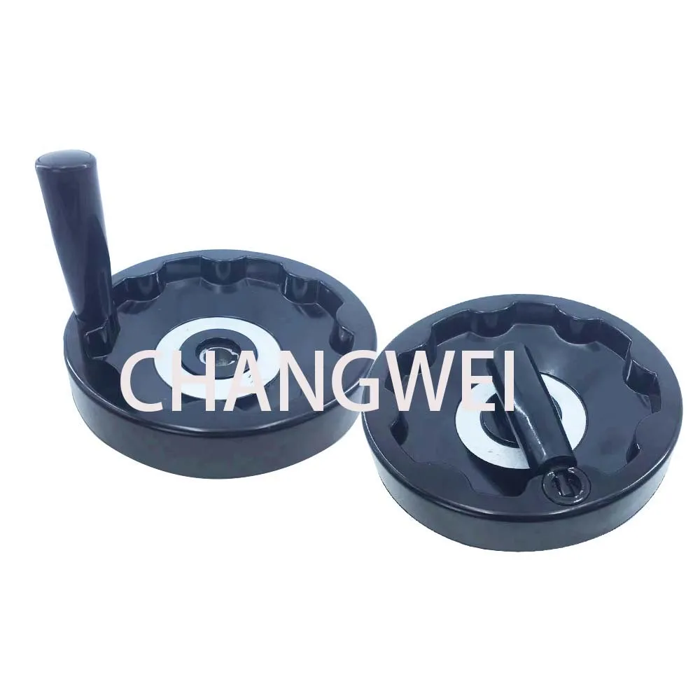16×160 18×200 plastic alloy folding lathe milling machine handwheel, corrugated handwheel with rotating handle
16×160 18×200 plastic alloy folding lathe milling machine handwheel, corrugated handwheel with rotating handle