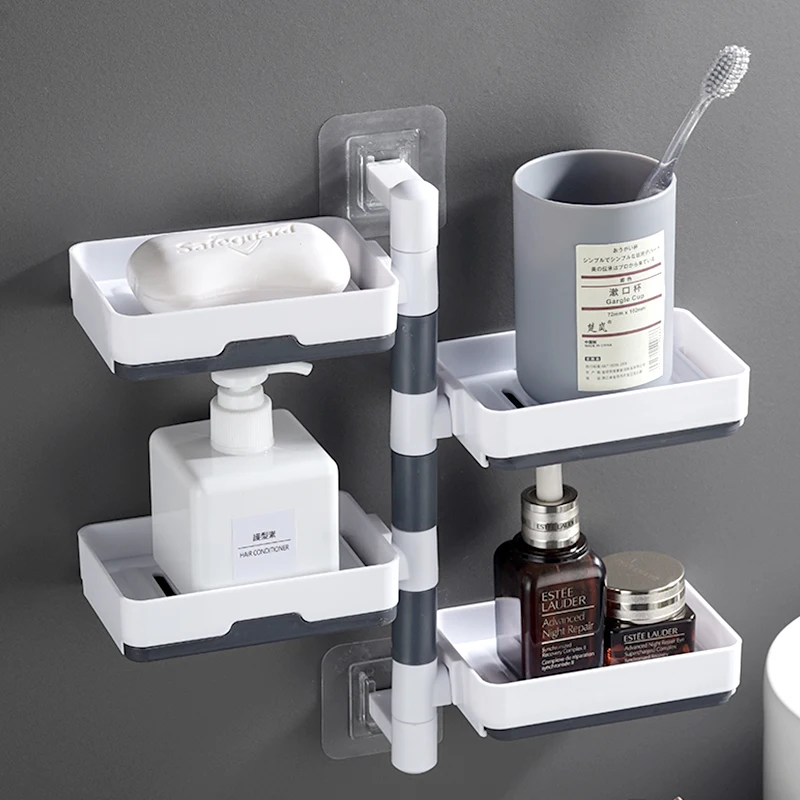 180-degree Rotation 4 Tiers Soap Box Rack Bathroom Shelf No Punching Mounted Kitchen Drain Water Storage Rack Wall-mounted
180-degree Rotation 4 Tiers Soap Box Rack Bathroom Shelf No Punching Mounted Kitchen Drain Water Storage Rack Wall-mounted