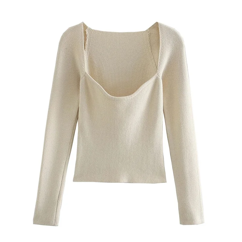 Women 2021 Fashion With Sweetheart Neck Cropped Knitted Sweater Vintage Long Sleeve Fitted Female Pullovers Chic Tops
Women 2021 Fashion With Sweetheart Neck Cropped Knitted Sweater Vintage Long Sleeve Fitted Female Pullovers Chic Tops