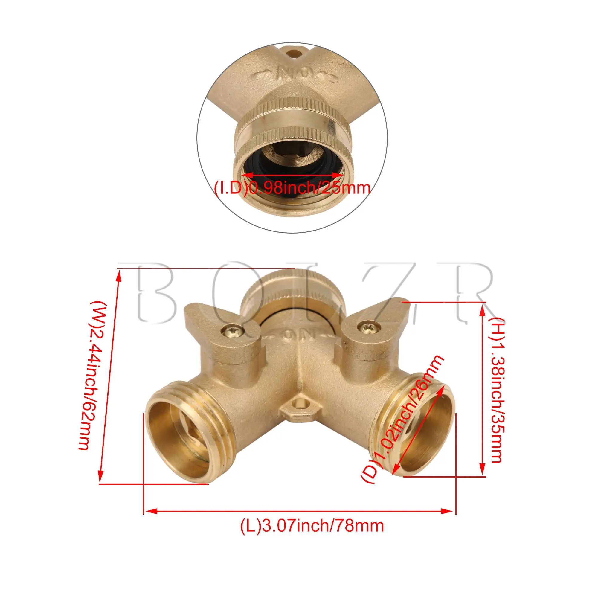 BQLZR Home Garden Hose Connector 2 Way Brass Hose Tap Splitter with 2 Pads
BQLZR Home Garden Hose Connector 2 Way Brass Hose Tap Splitter with 2 Pads