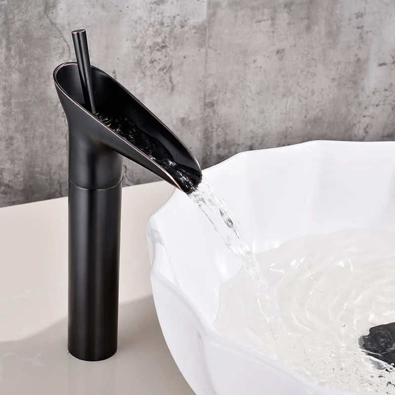 Brass Waterfall Black ORB Bronze Basin Faucet Desk Mounted 360 Rotation Single Handle Hole Toilet Sink Tap Bathroom Accessories
Brass Waterfall Black ORB Bronze Basin Faucet Desk Mounted 360 Rotation Single Handle Hole Toilet Sink Tap Bathroom Accessories