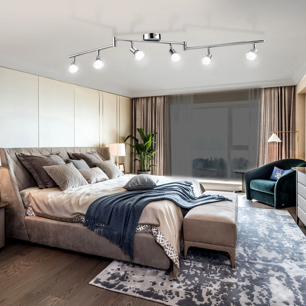 AIBOO Silver 6 Heads LED Chandeliers Rotatable Light Morden Industrial Sytle GU10 Base For Bedroom Living Room Wall Cabinet Lamp
AIBOO Silver 6 Heads LED Chandeliers Rotatable Light Morden Industrial Sytle GU10 Base For Bedroom Living Room Wall Cabinet Lamp