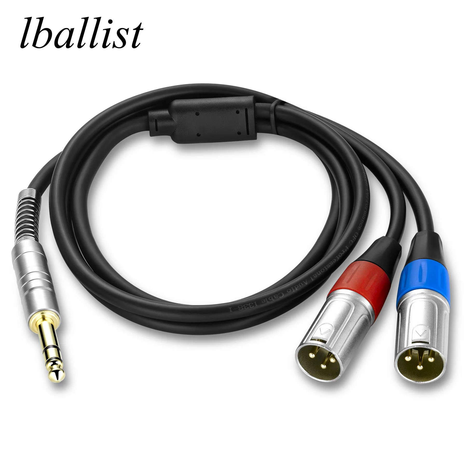 Lballist позолоченный 1/4 ''Джек 6 5 мм стерео джек штекер к двойному XLR OFC Aux аудио