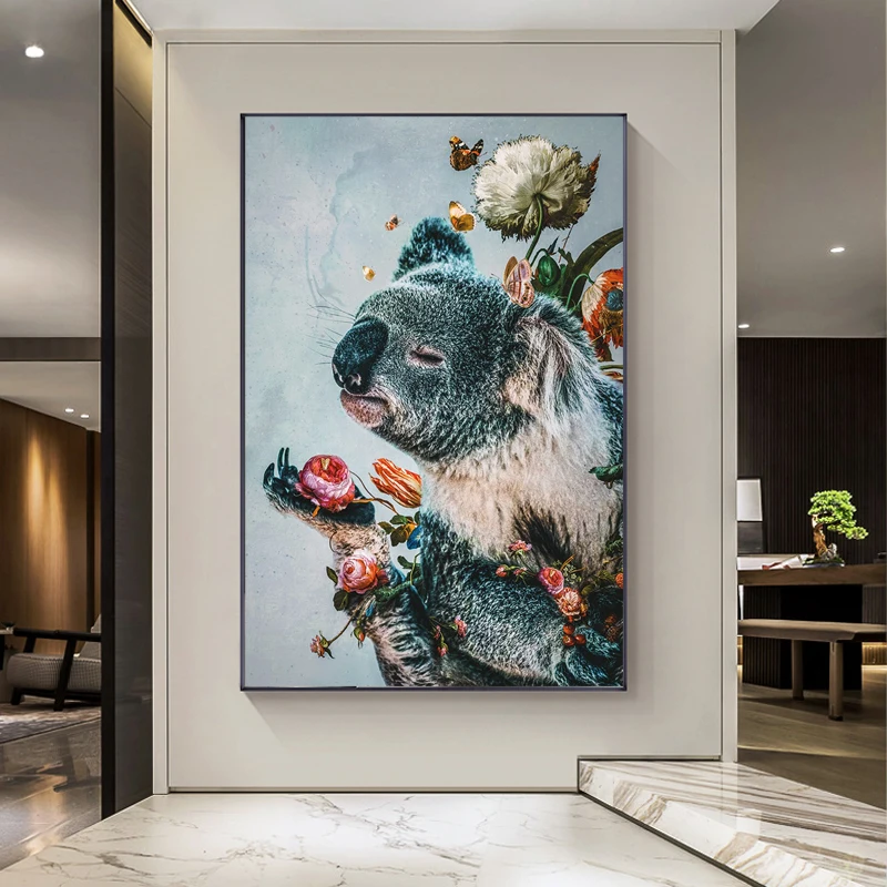Abstract Animal Koala with Flower Wall Art Posters Decoration and Prints Canvas Painting Picture for Living Room Home Cuadros
Abstract Animal Koala with Flower Wall Art Posters Decoration and Prints Canvas Painting Picture for Living Room Home Cuadros