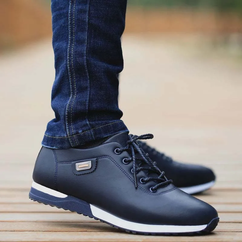 Men's PU Leather Business Casual Shoes for Men Lac-up Breathable Sneakers Male Fashion Loafers Walking Footwear Tenis masculino
Men's PU Leather Business Casual Shoes for Men Lac-up Breathable Sneakers Male Fashion Loafers Walking Footwear Tenis masculino