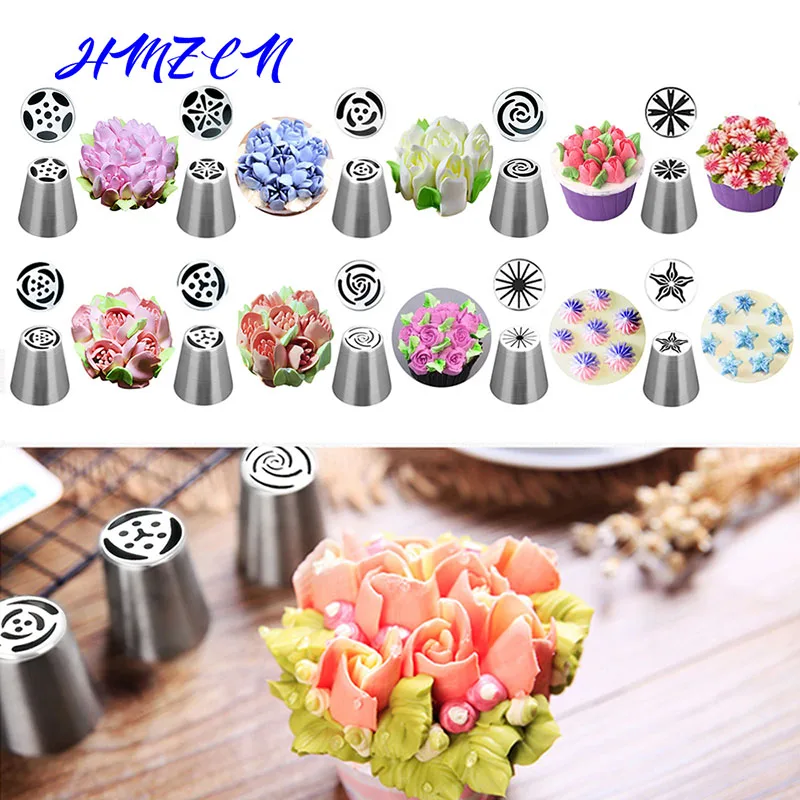 

Russian Pastry Nozzles Tulip Icing Piping Cream Nozzles Tips 1Pcs Coupler Decorating Tips Set Cake Cupcake Decorator