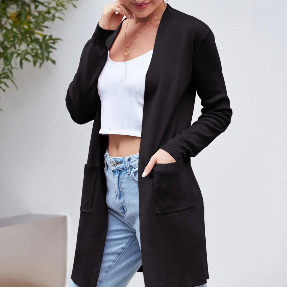 Black Oversize Women Coats Long Sleeve Open Front Long Knitting Trench Coat Knitwear Cardigans With Pocket
Black Oversize Women Coats Long Sleeve Open Front Long Knitting Trench Coat Knitwear Cardigans With Pocket