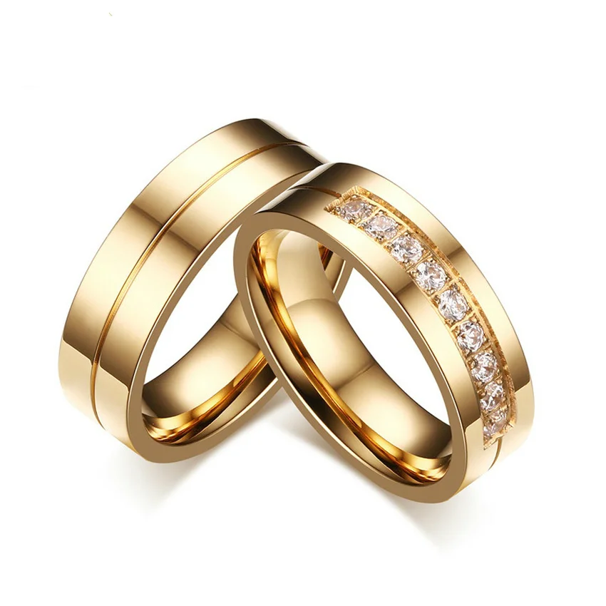 Fashion Simple Titanium Steel Couple Ring Women Men Pair Gold Ring Zircon Jewelry
Fashion Simple Titanium Steel Couple Ring Women Men Pair Gold Ring Zircon Jewelry