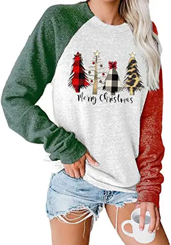 Merry Christmas Sweatshirts Women Color Block Loose Pattern 3/4 Sleeve Christmas Snowflake Printed Tops T-Shirt
Merry Christmas Sweatshirts Women Color Block Loose Pattern 3/4 Sleeve Christmas Snowflake Printed Tops T-Shirt