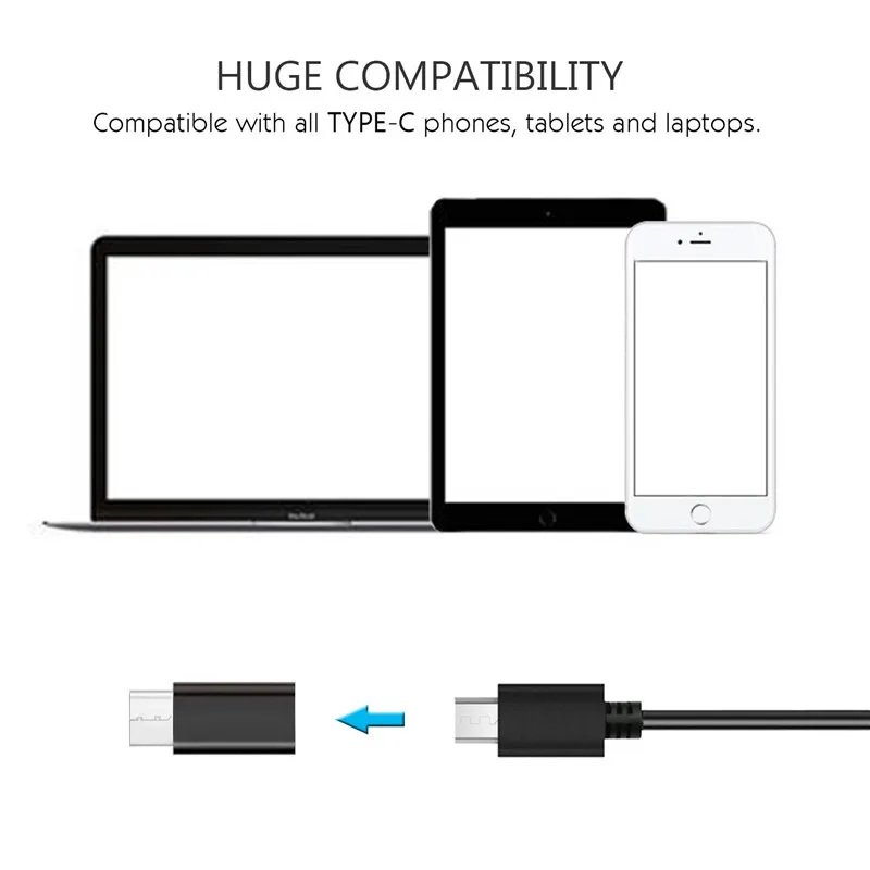 Переходник с Micro USB на Usb Type-C для зарядного кабеля Huawei Mate9 P9 P10 LG G5/G6 Samsung S8 Plus ZUK Z2