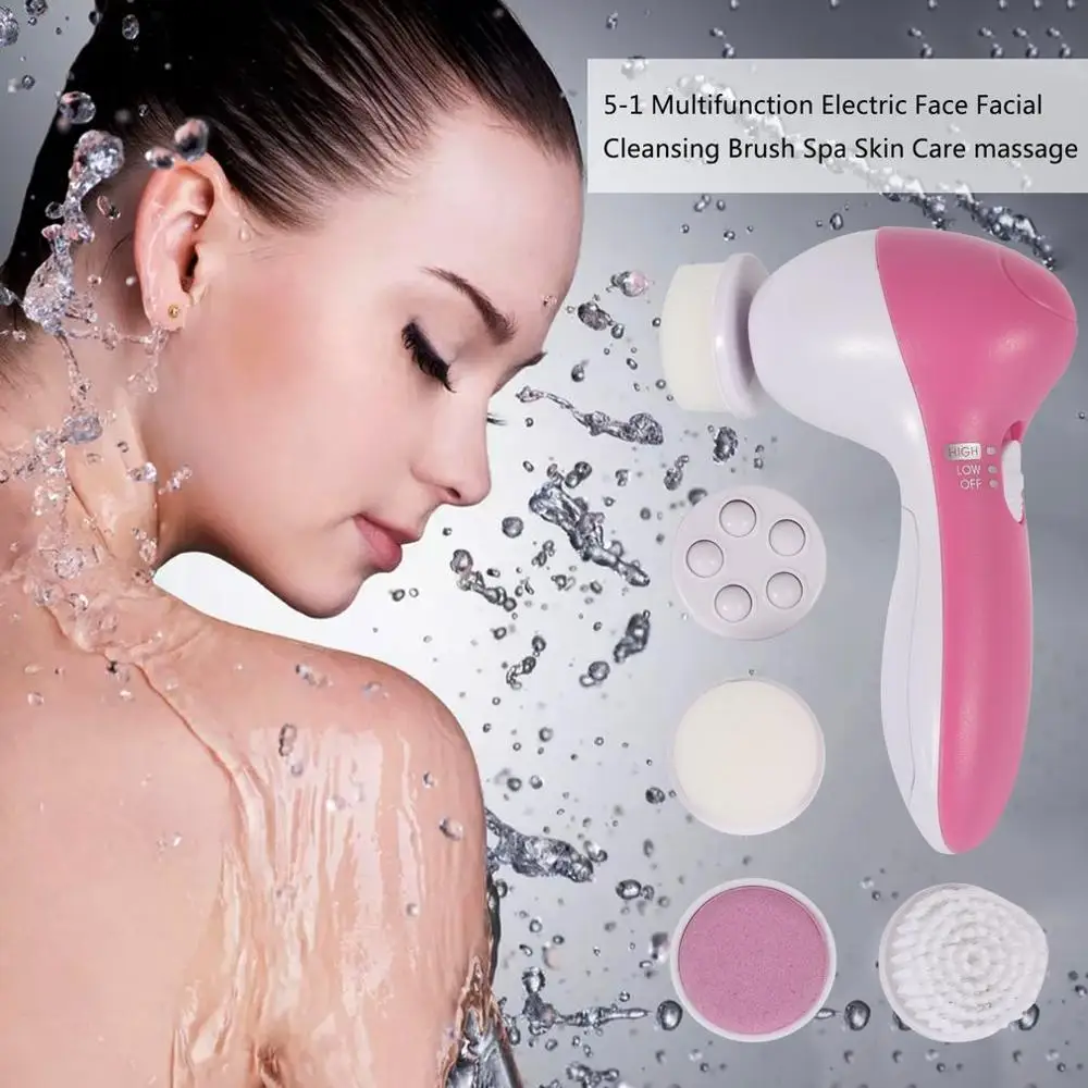 5 in 1 Electric Wash Face Machine Replaceable Head Facial Pore Cleaner Body Cleansing Massage Mini Skin Beauty Massager Brush
5 in 1 Electric Wash Face Machine Replaceable Head Facial Pore Cleaner Body Cleansing Massage Mini Skin Beauty Massager Brush