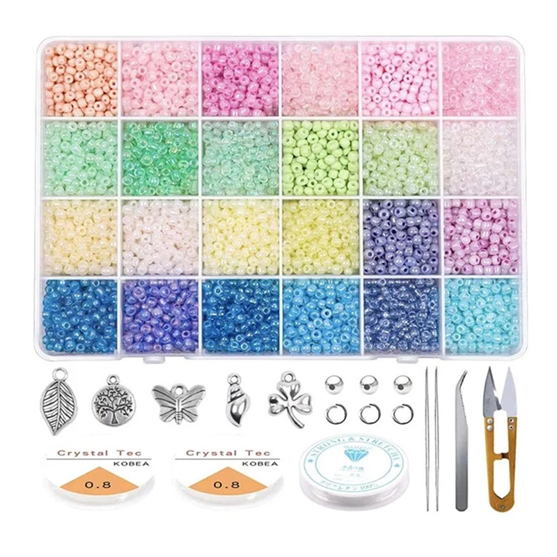 Glass Seed Beads Starter Kit,12000 Pcs 3mm Small Craft Beads with Jump Rings for DIY Bracelet Jewelry Making Supplies
Glass Seed Beads Starter Kit,12000 Pcs 3mm Small Craft Beads with Jump Rings for DIY Bracelet Jewelry Making Supplies
