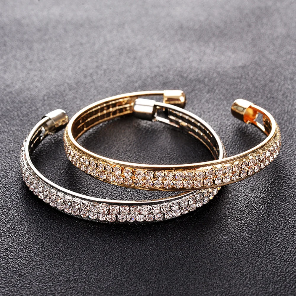 Double Row Diamands Stainless Steel Bangle Valentines Day Gift Metal Couple Bracelets Elegant Rhinestone Cuff Jewelry Wholesale
Double Row Diamands Stainless Steel Bangle Valentines Day Gift Metal Couple Bracelets Elegant Rhinestone Cuff Jewelry Wholesale