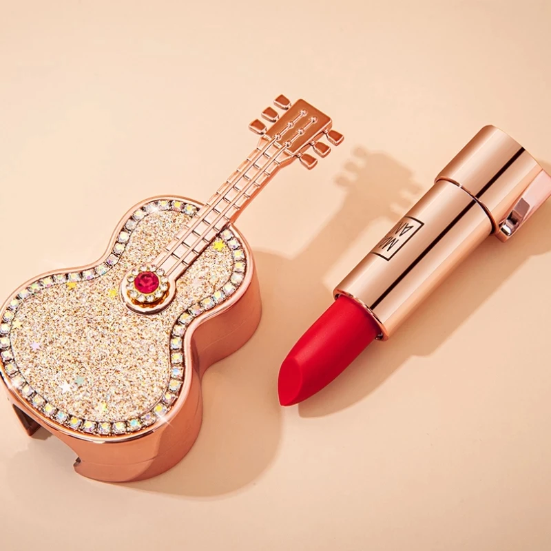 Small Guitar Shaped 2 Colors Lipstick Waterproof Long Lasting Non-Stick Cup Velvet Matte Lip Glaze Sexy Red Lip Beauty Cosmetic
Small Guitar Shaped 2 Colors Lipstick Waterproof Long Lasting Non-Stick Cup Velvet Matte Lip Glaze Sexy Red Lip Beauty Cosmetic