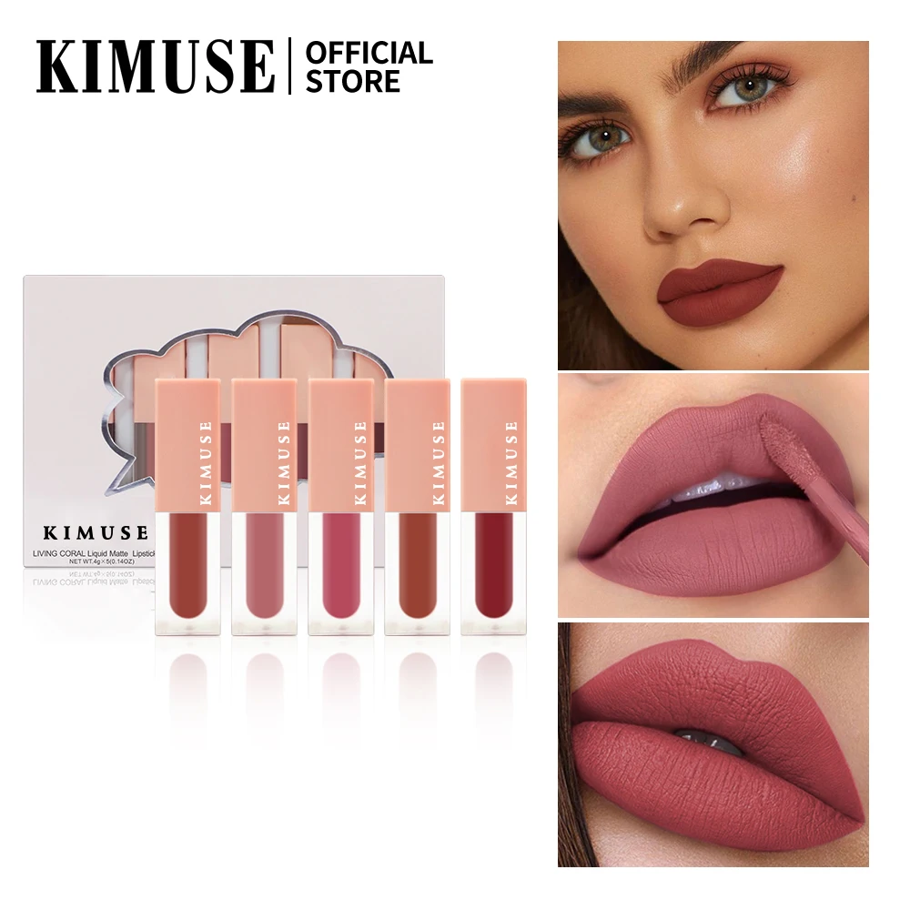 Жидкая помада KIMUSE 5 шт., красная матовая косметика, нюдовая, стойкая, блестящая, водостойкая, матовая бутылка для макияжа губ
Жидкая помада KIMUSE 5 шт., красная матовая косметика, нюдовая, стойкая, блестящая, водостойкая, матовая бутылка для макияжа губ