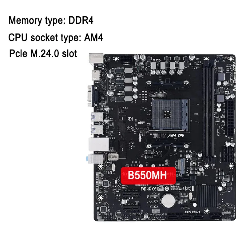 Оригинальная материнская плата для майнинга B550MH DDR4 LGA PCI-E AM4, настольная материнская плата
Оригинальная материнская плата для майнинга B550MH DDR4 LGA PCI-E AM4, настольная материнская плата