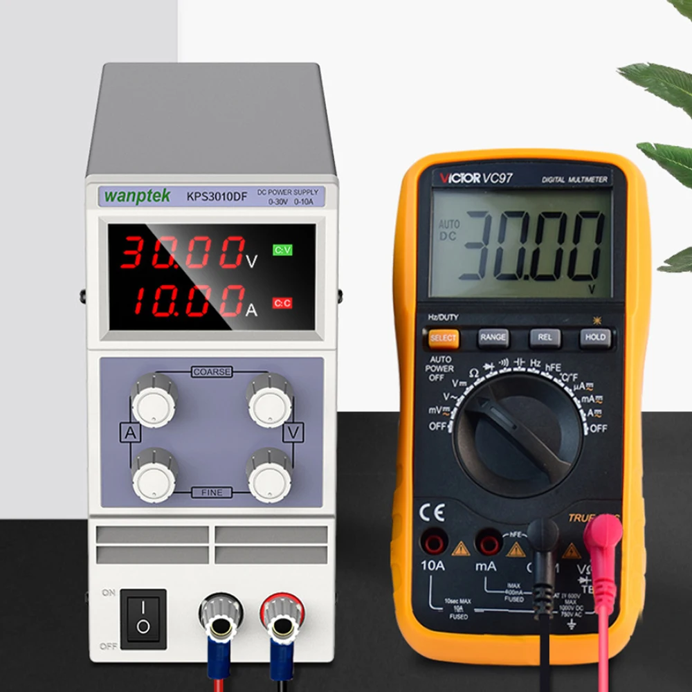 KPS3010DF 0-30V/0-10A 110V-230V 0.01V/0.001A EU LED Digital Adjustable Switch DC Power Supply mA Display 4 Digits
KPS3010DF 0-30V/0-10A 110V-230V 0.01V/0.001A EU LED Digital Adjustable Switch DC Power Supply mA Display 4 Digits