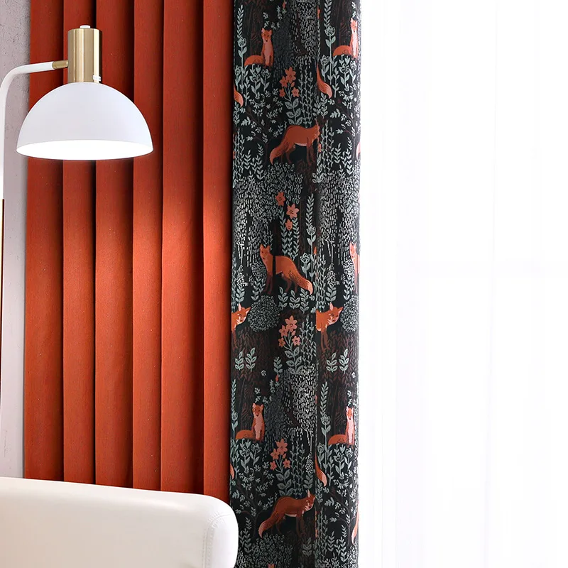 2022 New American Fox Red Beige Seamless Stitching Custom Cotton and Linen Blackout Curtains Living Room Bedroom Fixed Width 
2022 New American Fox Red Beige Seamless Stitching Custom Cotton and Linen Blackout Curtains Living Room Bedroom Fixed Width