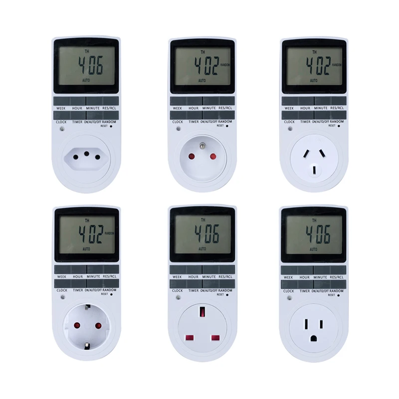 Electronic Digital Timer Switch 24 Hour Cyclic EU UK AU US BR FR Plug Kitchen Timer Outlet Programmable Timing Socket 220V
Electronic Digital Timer Switch 24 Hour Cyclic EU UK AU US BR FR Plug Kitchen Timer Outlet Programmable Timing Socket 220V