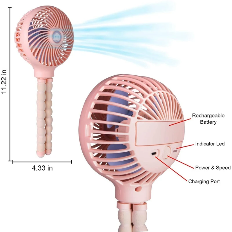 Mini Handheld Stroller Fan,Personal Portable Clip-on Desk Fan with Flexible Tripod,Rechargeable Fan for Camping
Mini Handheld Stroller Fan,Personal Portable Clip-on Desk Fan with Flexible Tripod,Rechargeable Fan for Camping
