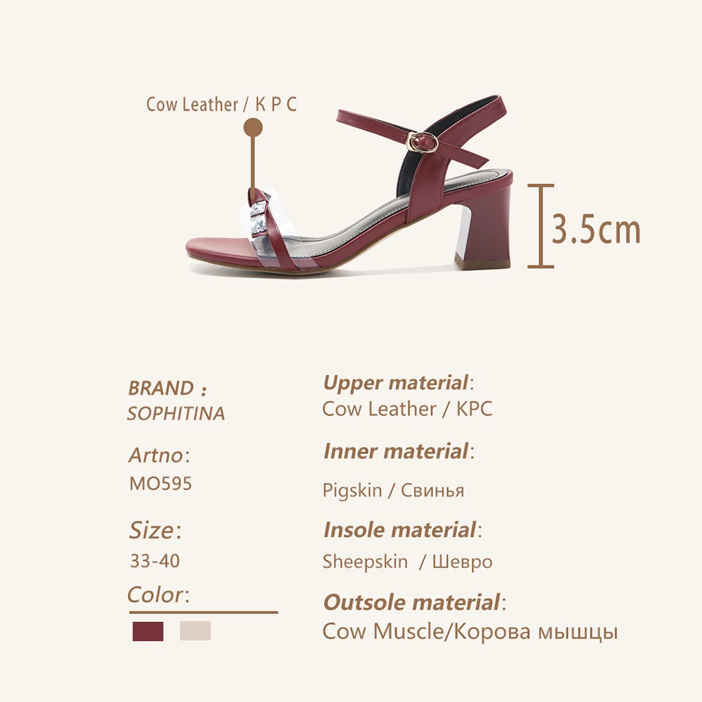 SOPHITINA Women's Sandals Fashion Elegant New Summer Leather Women Sandals Peep Toe Square Heel Casual Dress Shoes Women MO595
SOPHITINA Women's Sandals Fashion Elegant New Summer Leather Women Sandals Peep Toe Square Heel Casual Dress Shoes Women MO595