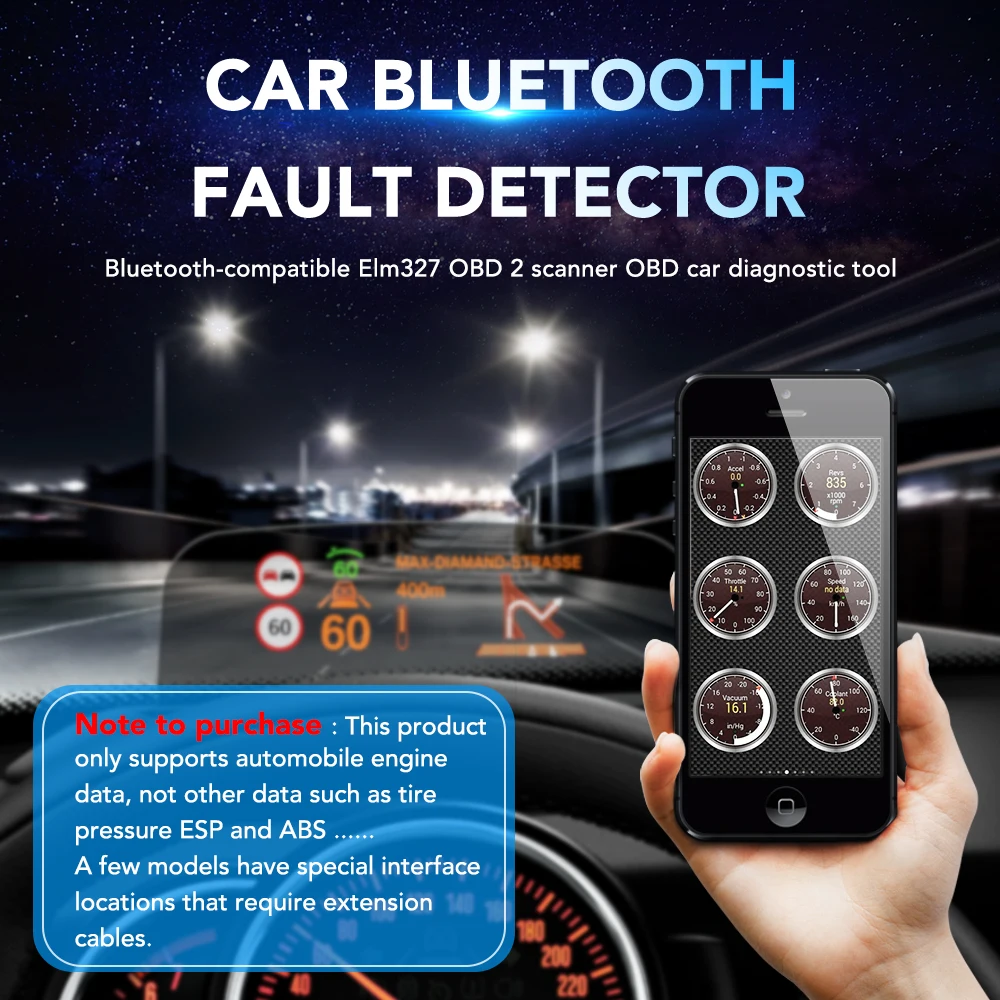 Диагностический сканер OBD2 HH OBD ELM327 V2.1 прибор для диагностики автомобиля