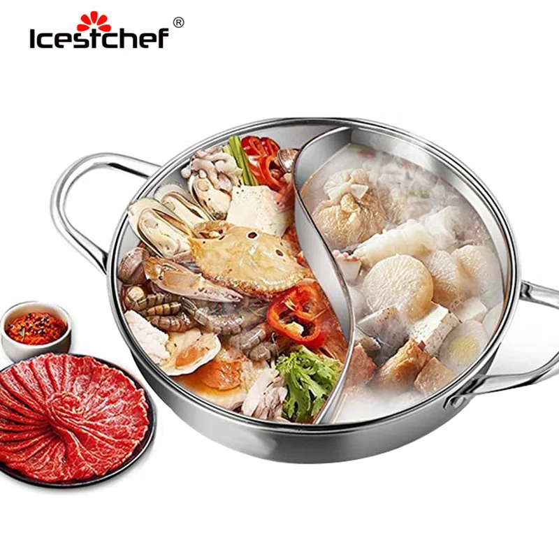 ICESTCHEF 28 см Китайская горячая кастрюля для индукционной плиты газовая плита из