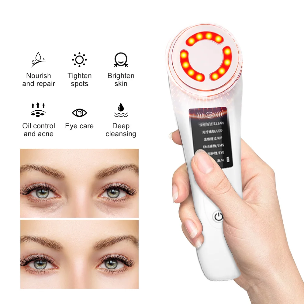 

5 in1 RF&EMS Micro Current Face Lifting Device Vibration LED Photon Skin Rejuvenation Wrinkle Remover Facial Massage Beauty Tool