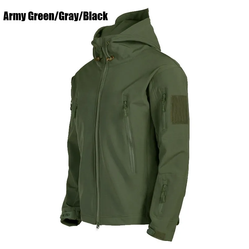 Куртка мужская тактическая, ветрозащитная, водонепроницаемая, с капюшоном 
Куртка мужская тактическая, ветрозащитная, водонепроницаемая, с капюшоном