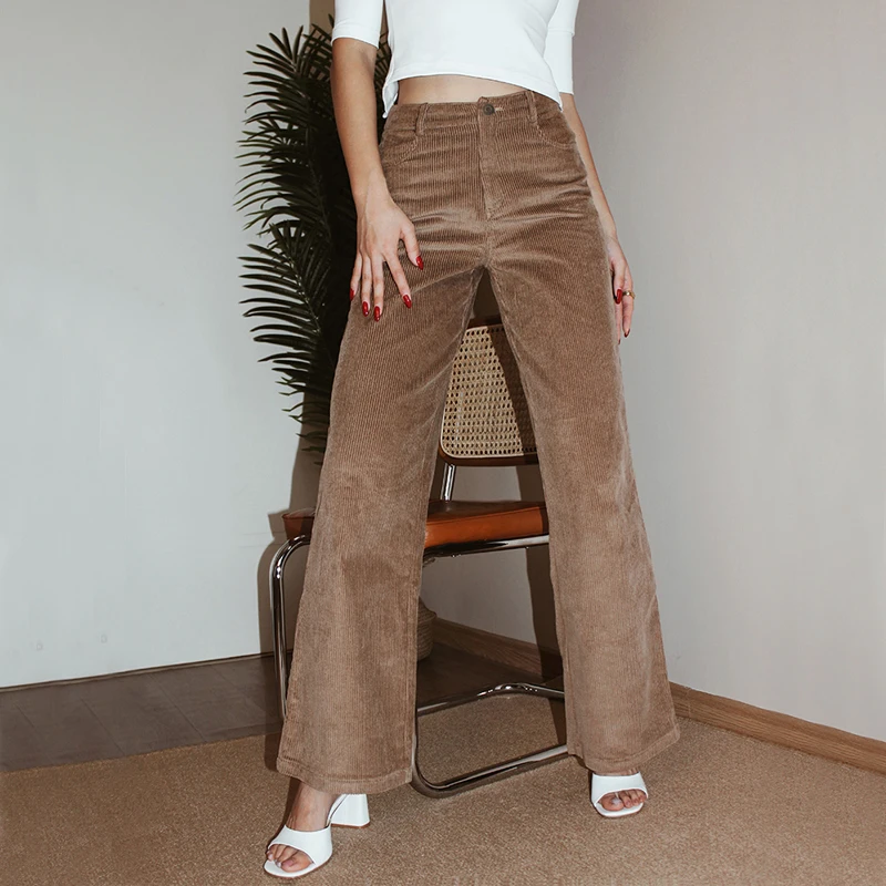 WOMENGAGA Women High Waist Wide Leg Cord Trousers Vintage Wide Leg Corduroy Pants AVSA
WOMENGAGA Women High Waist Wide Leg Cord Trousers Vintage Wide Leg Corduroy Pants AVSA