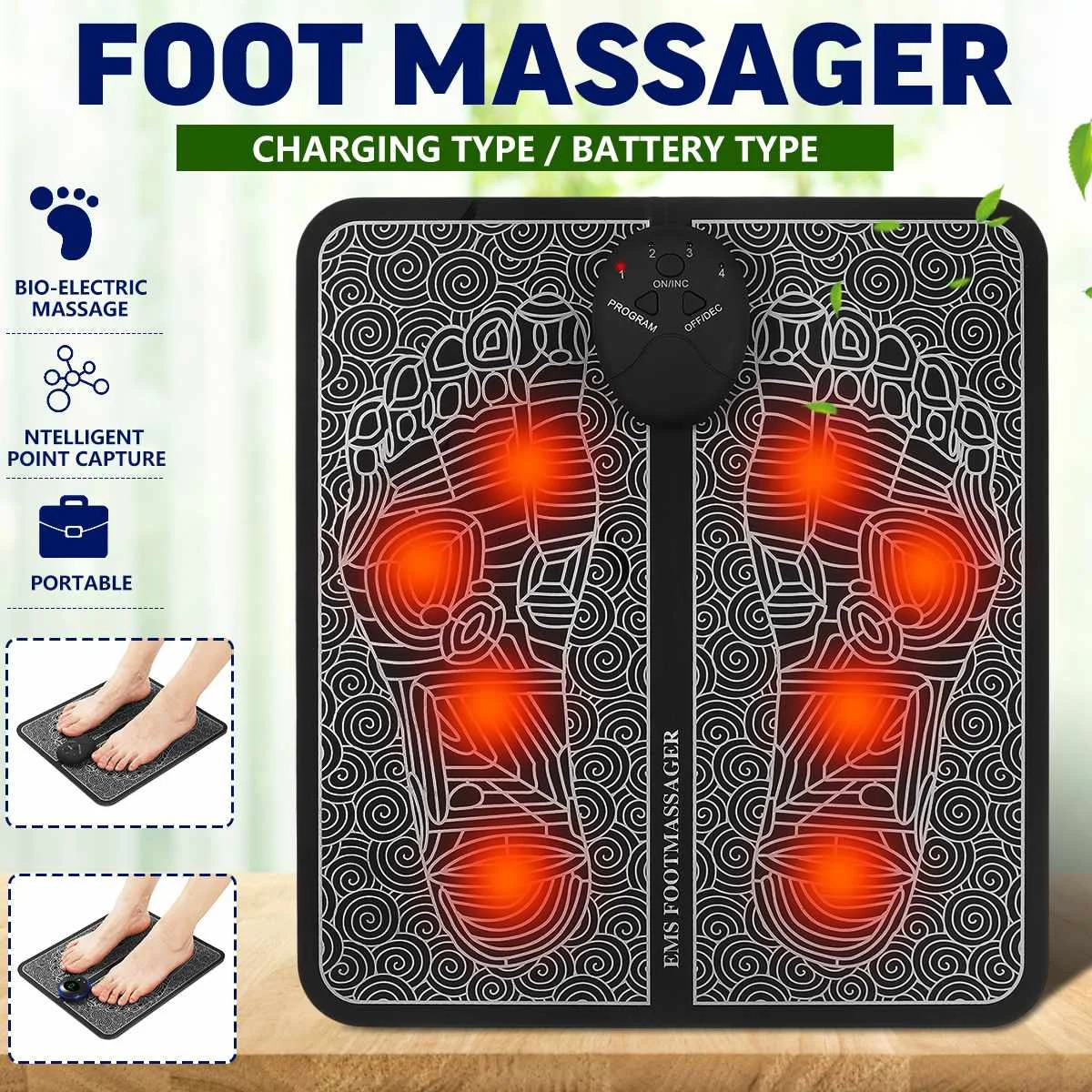 Electric EMS Foot Massager Feet Muscle Stimulator Pad Foot Massage Mat Improve Blood Circulation Relieve Pain Health Care
Electric EMS Foot Massager Feet Muscle Stimulator Pad Foot Massage Mat Improve Blood Circulation Relieve Pain Health Care