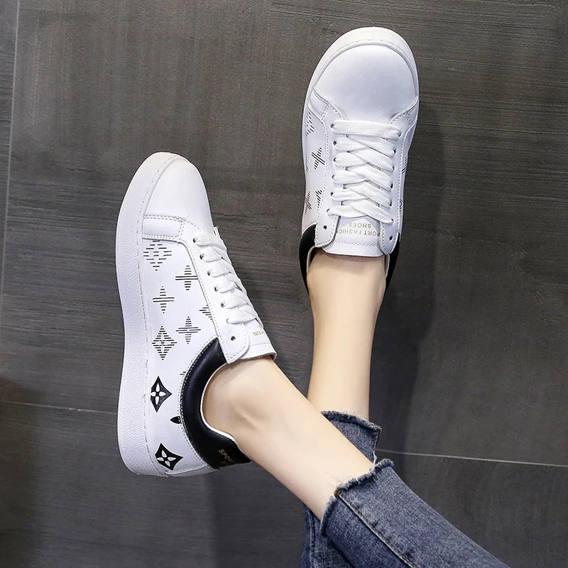 2020 White Sneakers Women Vulcanized Shoes Plus Size44 Lace-up Rubber Flat Shoes Women Casual Flats Shoes Woman Autumn Spring PU
2020 White Sneakers Women Vulcanized Shoes Plus Size44 Lace-up Rubber Flat Shoes Women Casual Flats Shoes Woman Autumn Spring PU