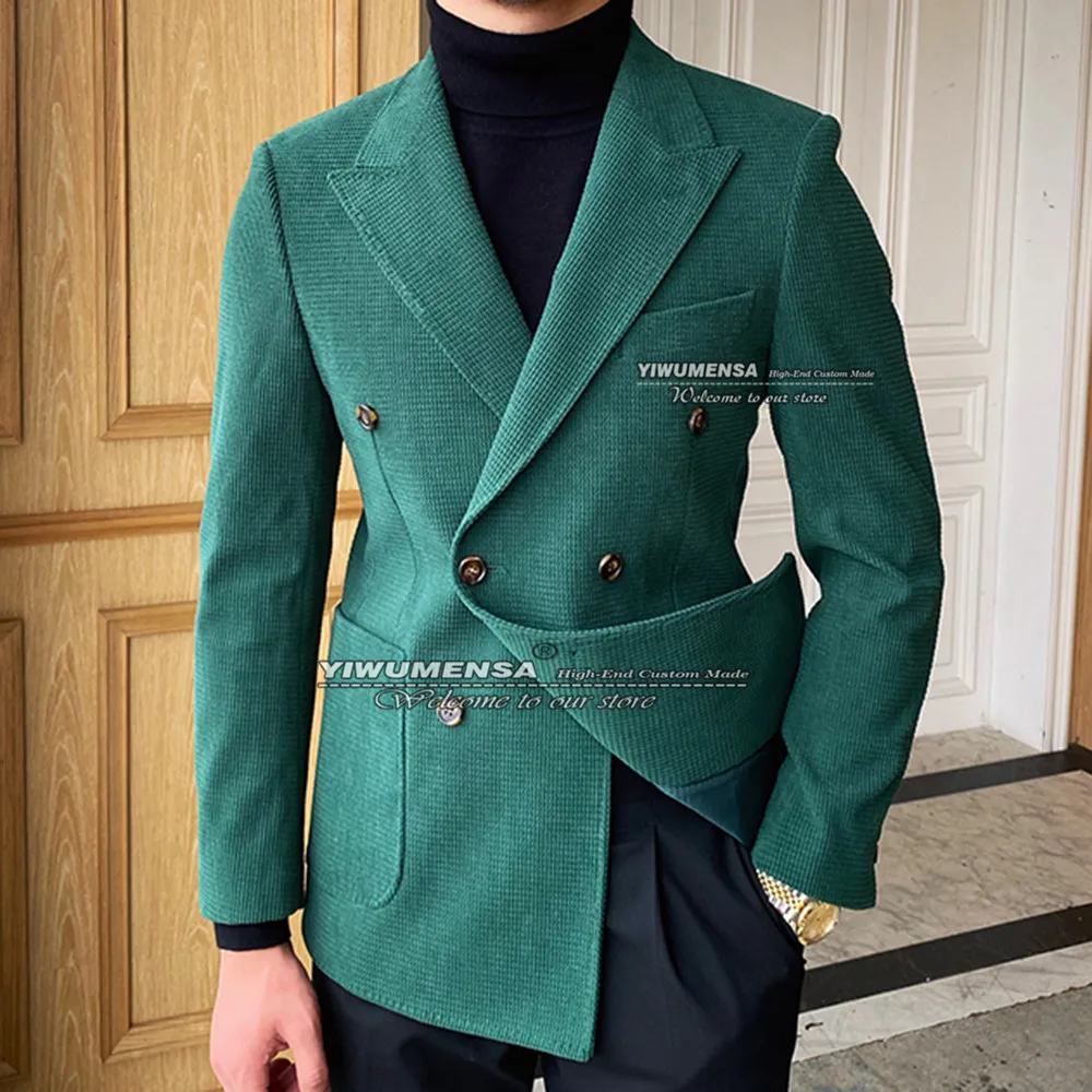Autumn/Winter Green Suits Corduroy Double Breasted Men Blazer Custom Made Groom Wear Smart Casual Business Regular Man Coat 2022
Autumn/Winter Green Suits Corduroy Double Breasted Men Blazer Custom Made Groom Wear Smart Casual Business Regular Man Coat 2022