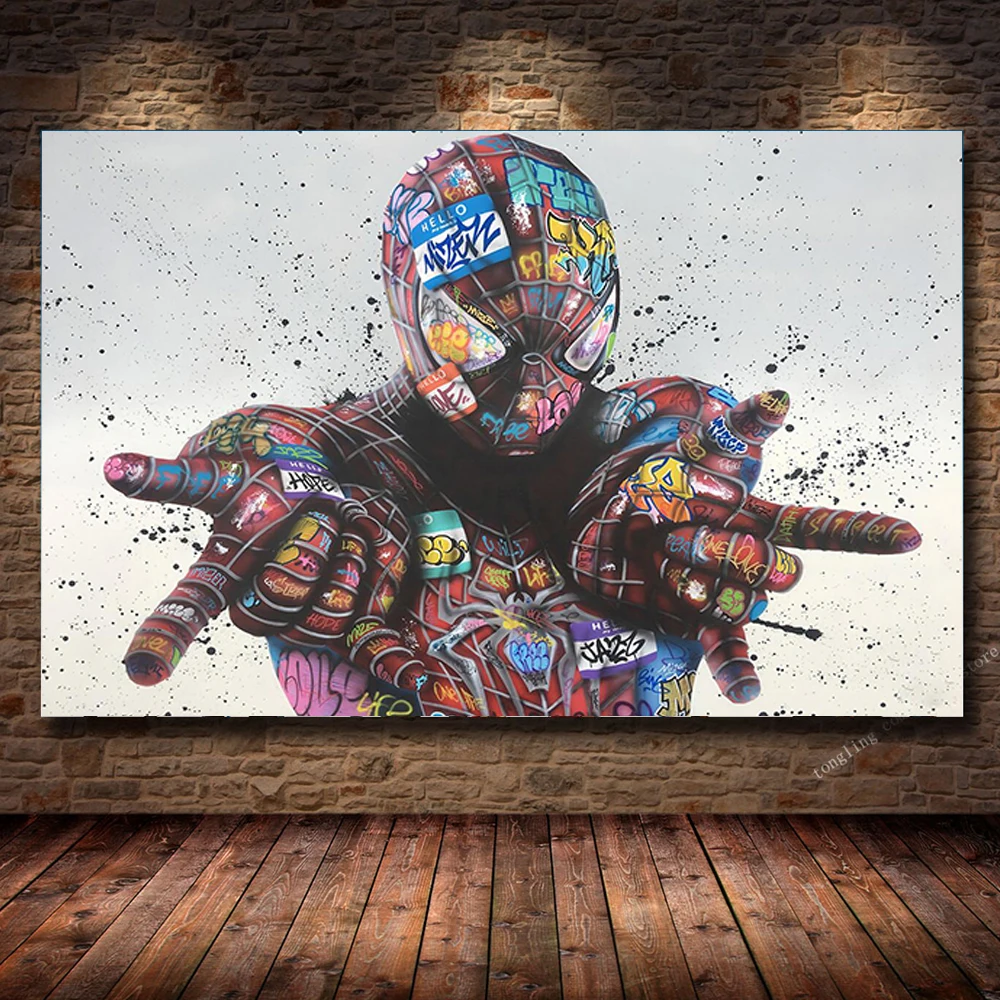 Marvel Comics Graffiti Art Spiderman iron Man Posters and Prints Super Hero Canvas Painting Bedroom Living Room Decoration Gift
Marvel Comics Graffiti Art Spiderman iron Man Posters and Prints Super Hero Canvas Painting Bedroom Living Room Decoration Gift