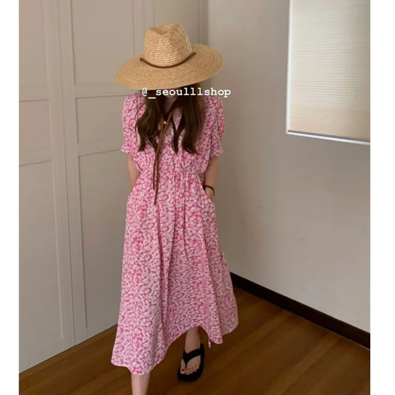 Pink Summer Dress Women Floral Print Slit Boho Long Dress Women Puff Sleeve Ruffle Sundress 2021 New
Pink Summer Dress Women Floral Print Slit Boho Long Dress Women Puff Sleeve Ruffle Sundress 2021 New